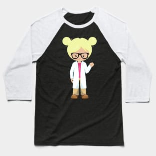 Science Girl, Scientist, Cute Girl, Blonde Hair Baseball T-Shirt